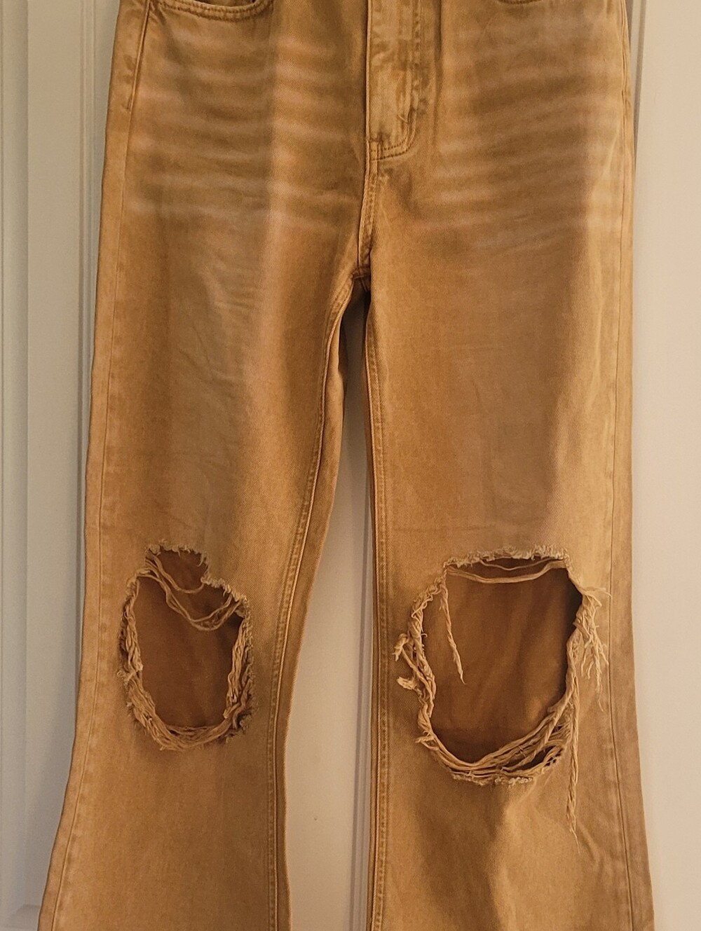 VERVET Rust/Dark Camel Distressed Min Wash Denim Ankle Jeans, EUC, Sz 27, FALL!
